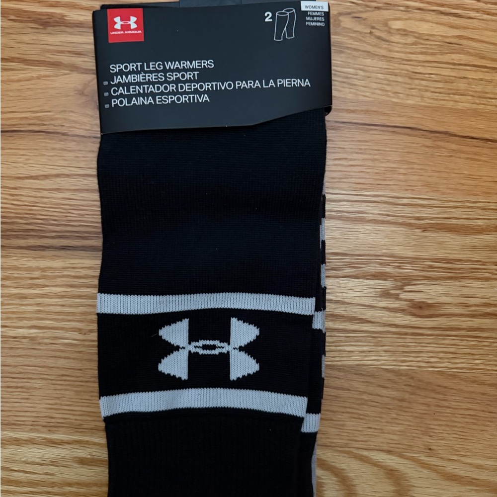 Under Armour Black and White Sport Leg Warmers